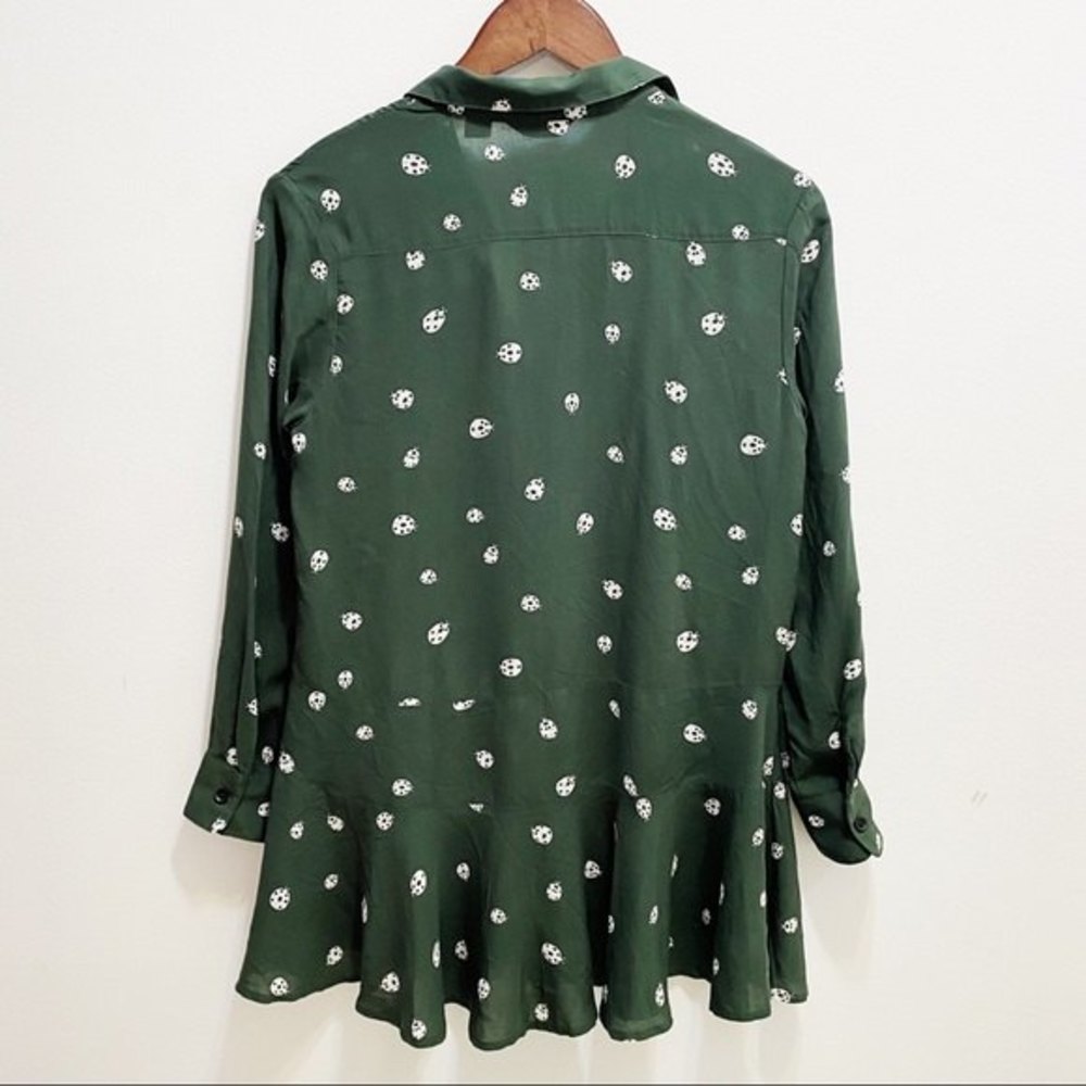 Anthropologie Tylho Lakin Ladybug Tunic Button Down Blouse XS - Picture 3 of 7